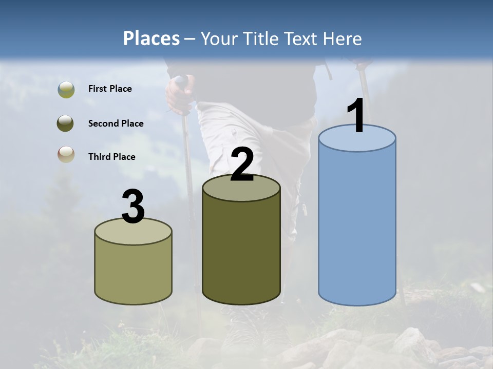 A Man Hiking Up A Hill In The Mountains PowerPoint Template