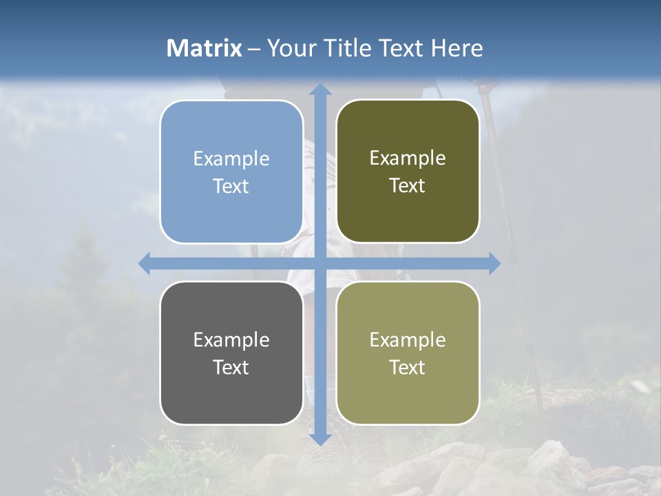 A Man Hiking Up A Hill In The Mountains PowerPoint Template