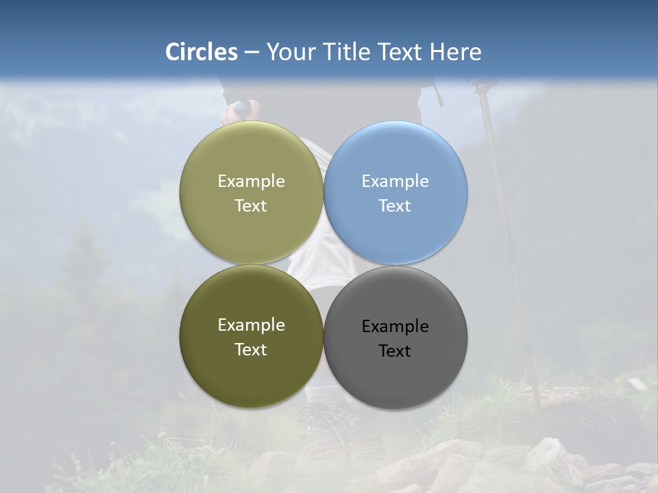 A Man Hiking Up A Hill In The Mountains PowerPoint Template