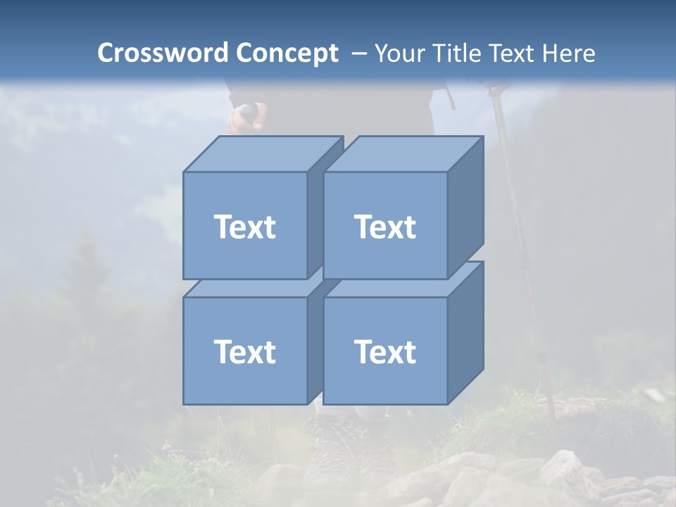 A Man Hiking Up A Hill In The Mountains PowerPoint Template