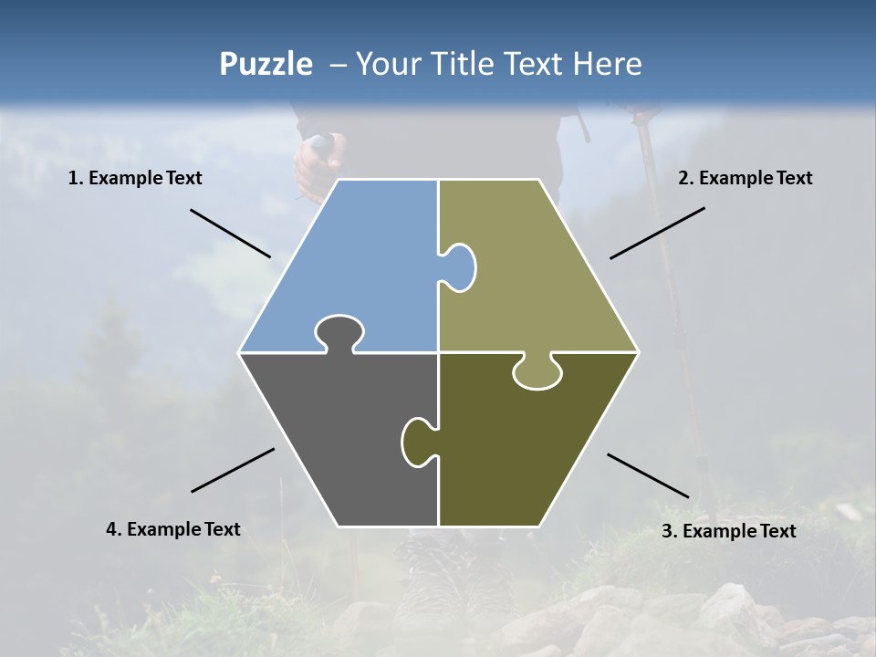 A Man Hiking Up A Hill In The Mountains PowerPoint Template