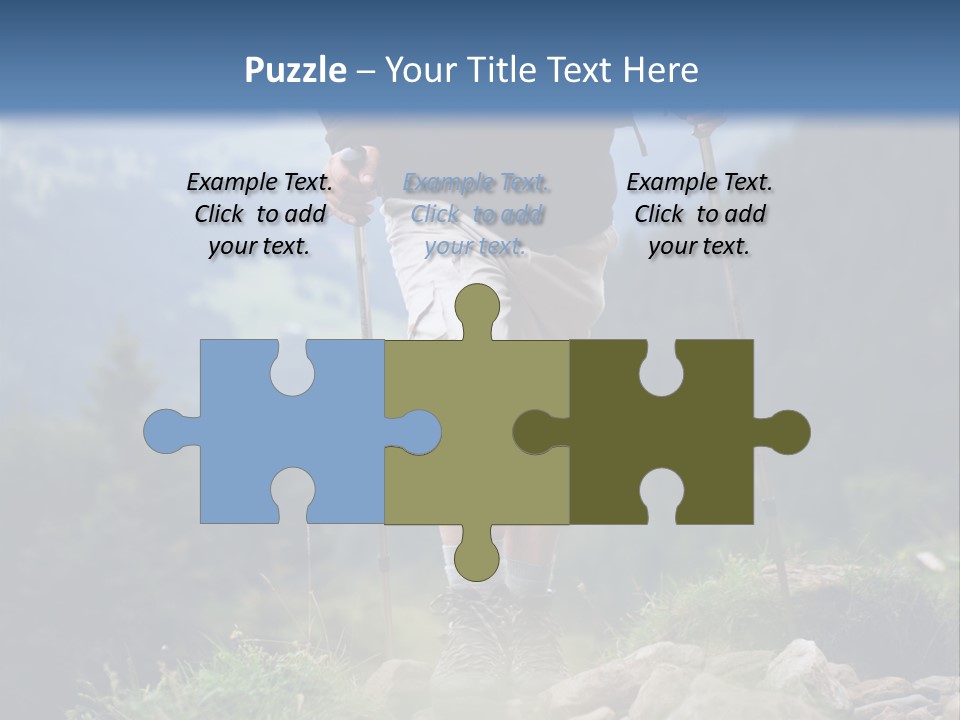 A Man Hiking Up A Hill In The Mountains PowerPoint Template