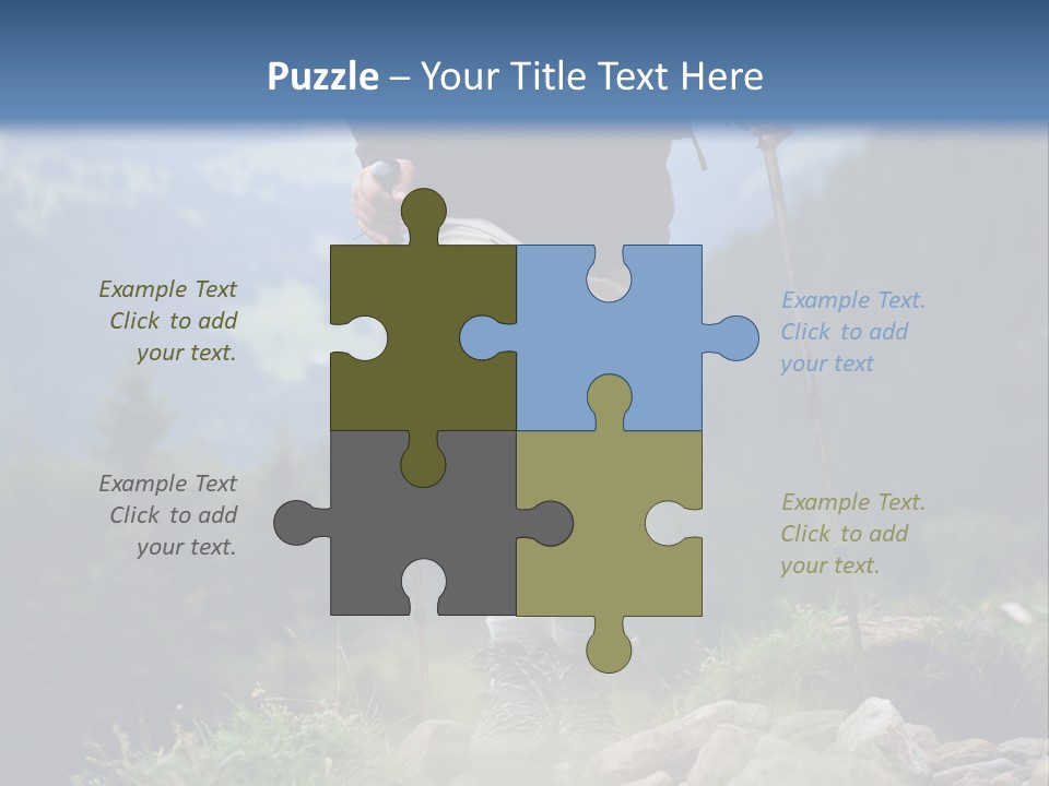 A Man Hiking Up A Hill In The Mountains PowerPoint Template