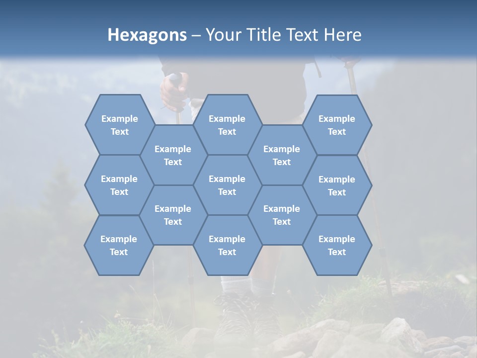 A Man Hiking Up A Hill In The Mountains PowerPoint Template