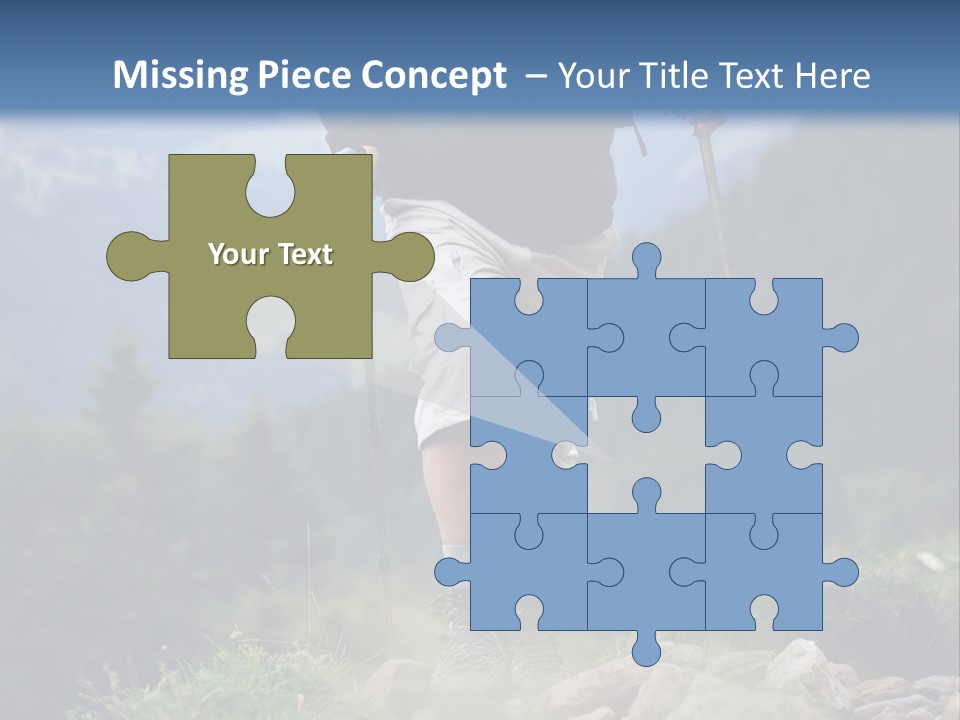 A Man Hiking Up A Hill In The Mountains PowerPoint Template