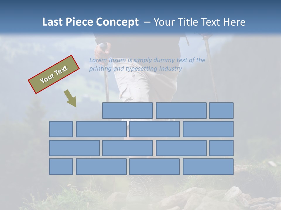 A Man Hiking Up A Hill In The Mountains PowerPoint Template