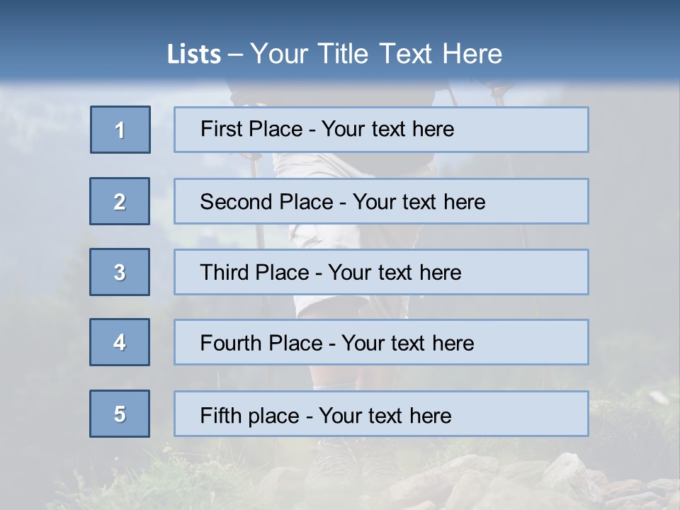 A Man Hiking Up A Hill In The Mountains PowerPoint Template