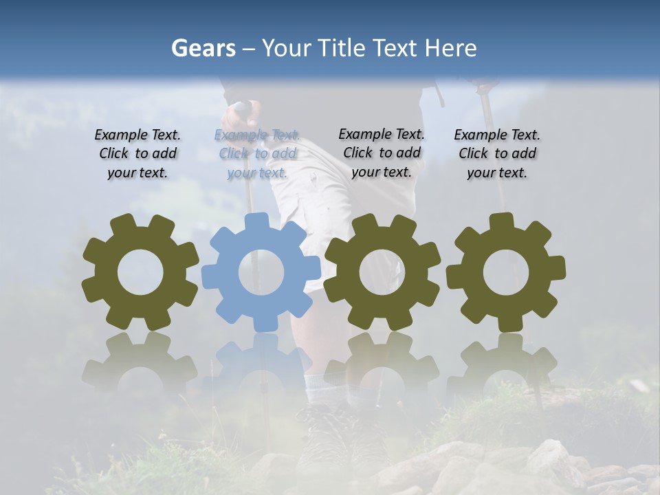 A Man Hiking Up A Hill In The Mountains PowerPoint Template