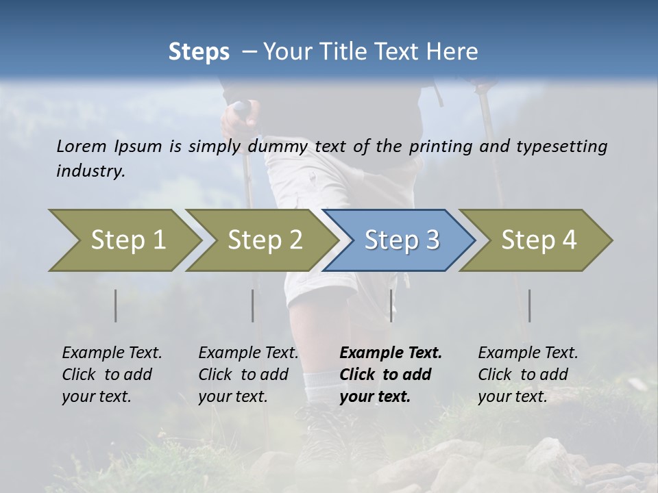 A Man Hiking Up A Hill In The Mountains PowerPoint Template