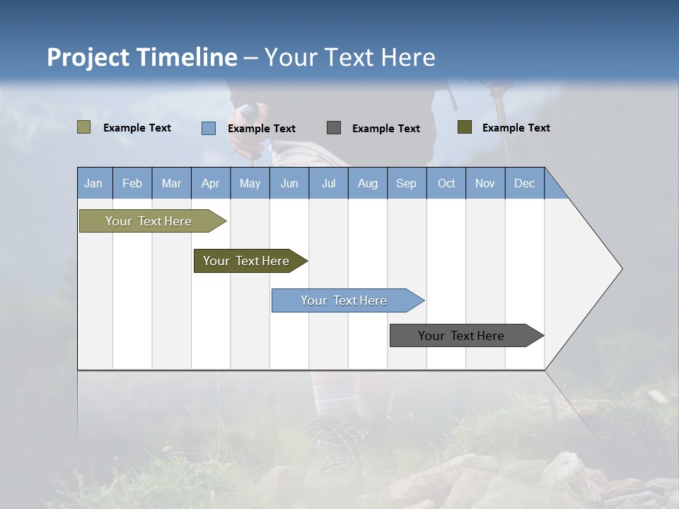 A Man Hiking Up A Hill In The Mountains PowerPoint Template