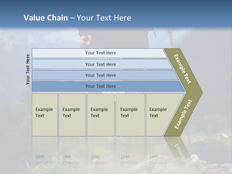 A Man Hiking Up A Hill In The Mountains PowerPoint Template