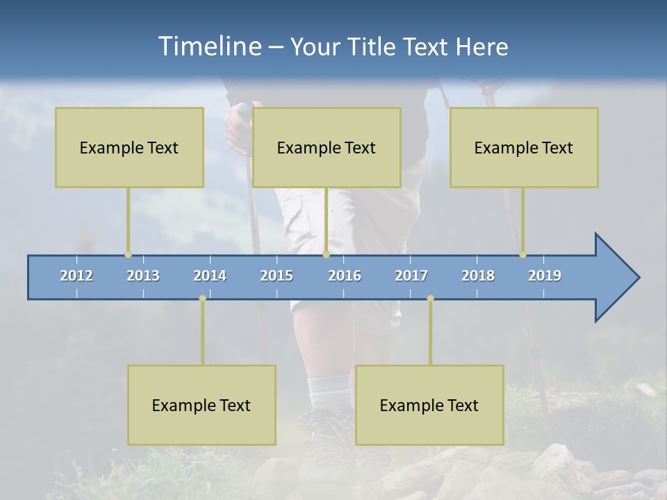 A Man Hiking Up A Hill In The Mountains PowerPoint Template