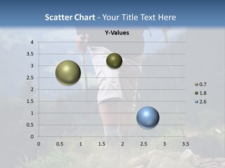 A Man Hiking Up A Hill In The Mountains PowerPoint Template