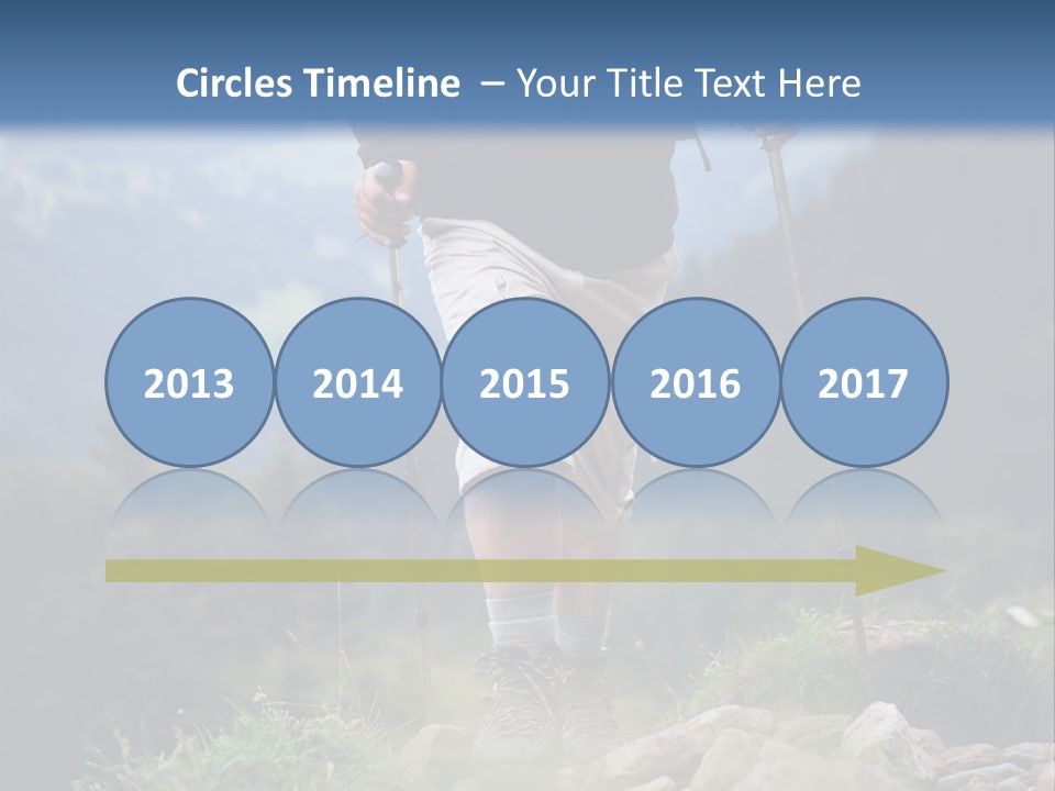 A Man Hiking Up A Hill In The Mountains PowerPoint Template