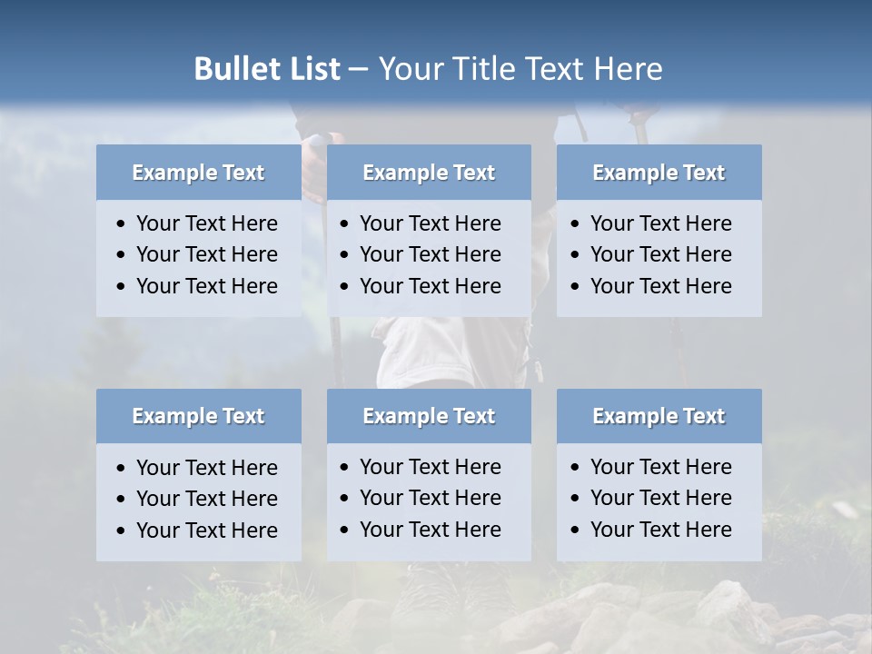 A Man Hiking Up A Hill In The Mountains PowerPoint Template