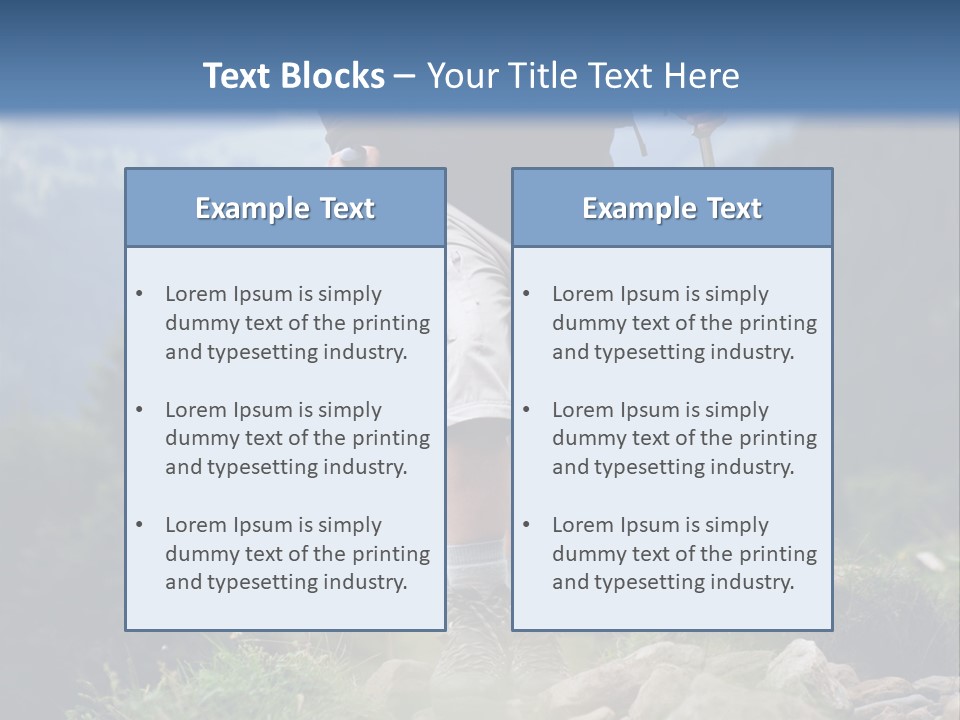 A Man Hiking Up A Hill In The Mountains PowerPoint Template