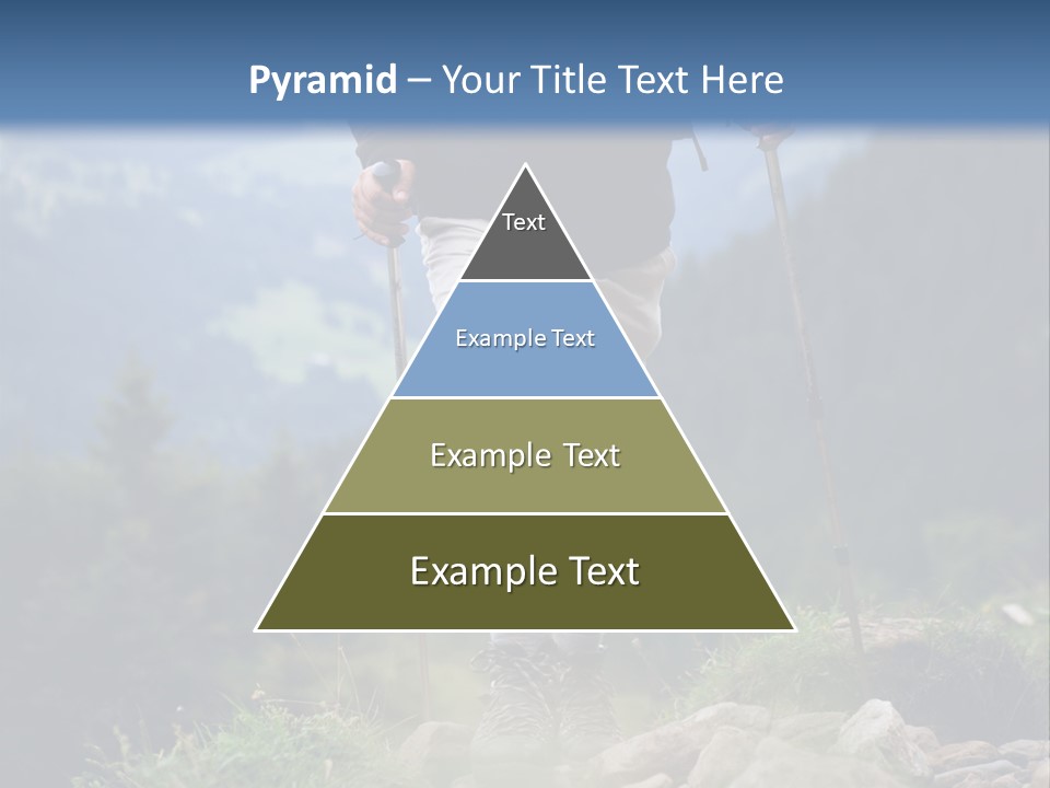 A Man Hiking Up A Hill In The Mountains PowerPoint Template