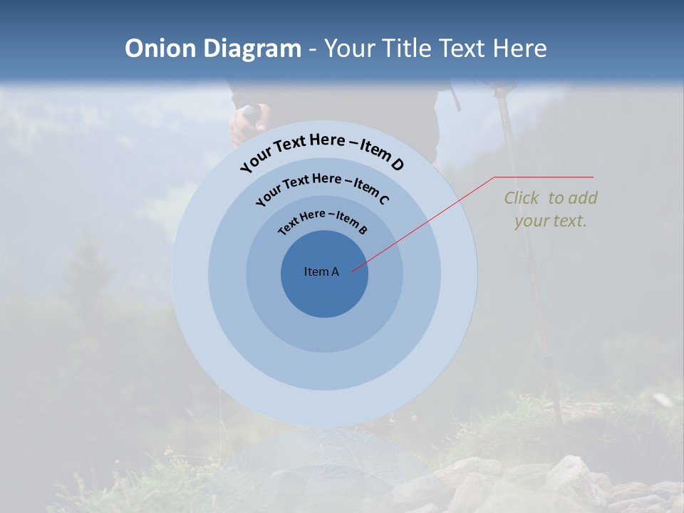 A Man Hiking Up A Hill In The Mountains PowerPoint Template