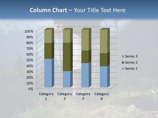 A Man Hiking Up A Hill In The Mountains PowerPoint Template