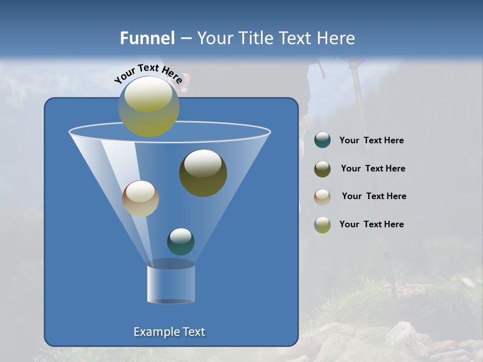 A Man Hiking Up A Hill In The Mountains PowerPoint Template