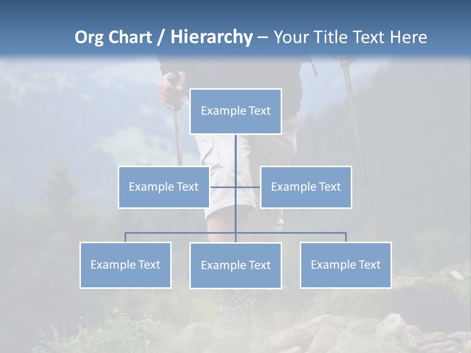A Man Hiking Up A Hill In The Mountains PowerPoint Template