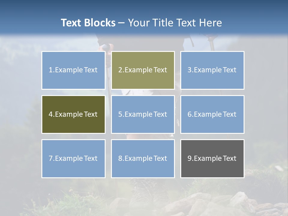 A Man Hiking Up A Hill In The Mountains PowerPoint Template