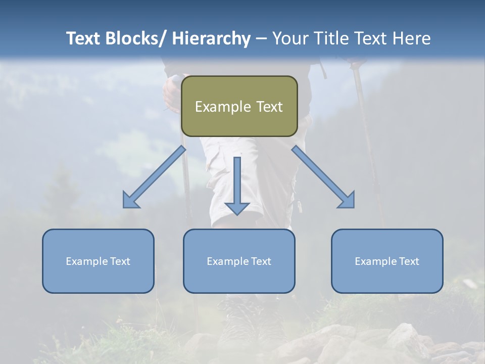 A Man Hiking Up A Hill In The Mountains PowerPoint Template