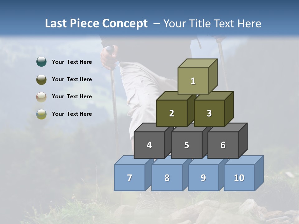 A Man Hiking Up A Hill In The Mountains PowerPoint Template