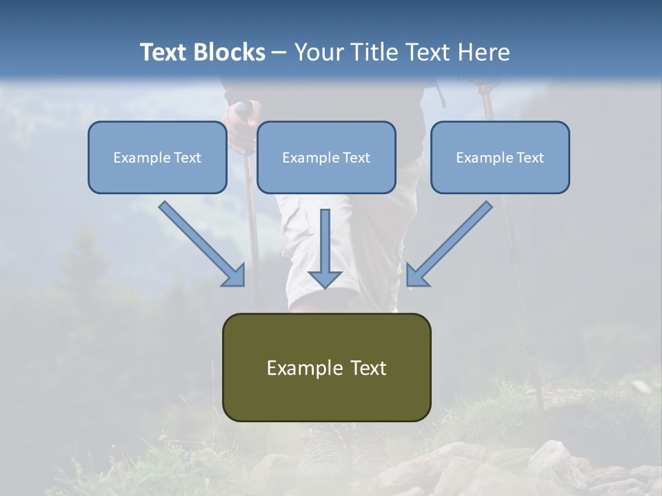 A Man Hiking Up A Hill In The Mountains PowerPoint Template