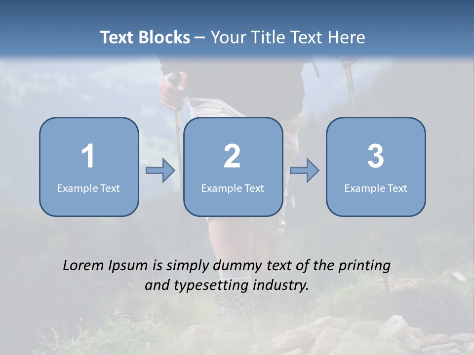 A Man Hiking Up A Hill In The Mountains PowerPoint Template