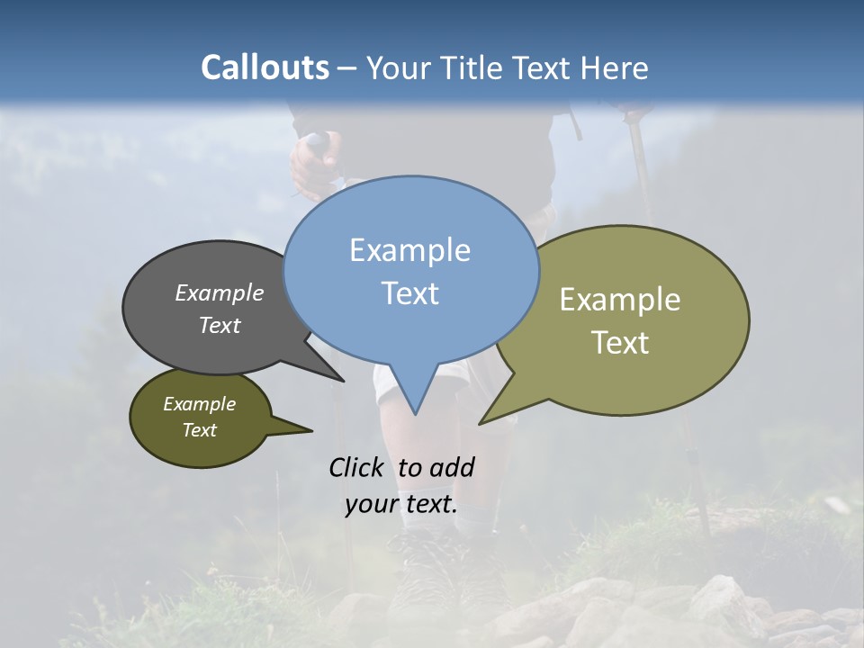A Man Hiking Up A Hill In The Mountains PowerPoint Template