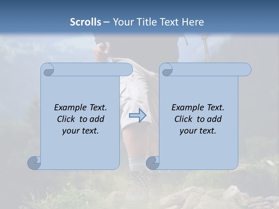 A Man Hiking Up A Hill In The Mountains PowerPoint Template