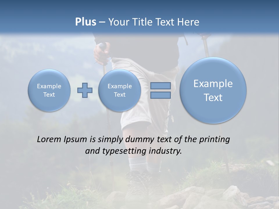 A Man Hiking Up A Hill In The Mountains PowerPoint Template