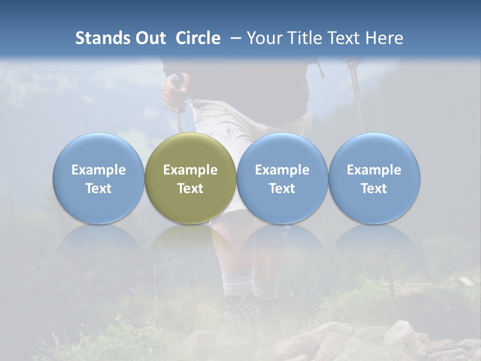 A Man Hiking Up A Hill In The Mountains PowerPoint Template