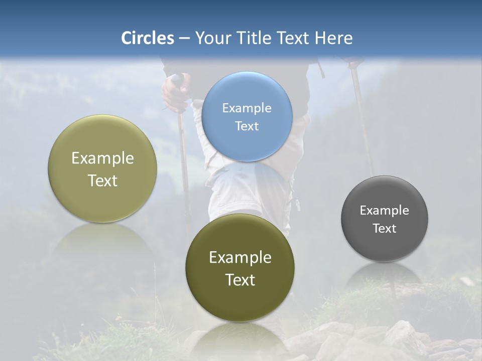 A Man Hiking Up A Hill In The Mountains PowerPoint Template