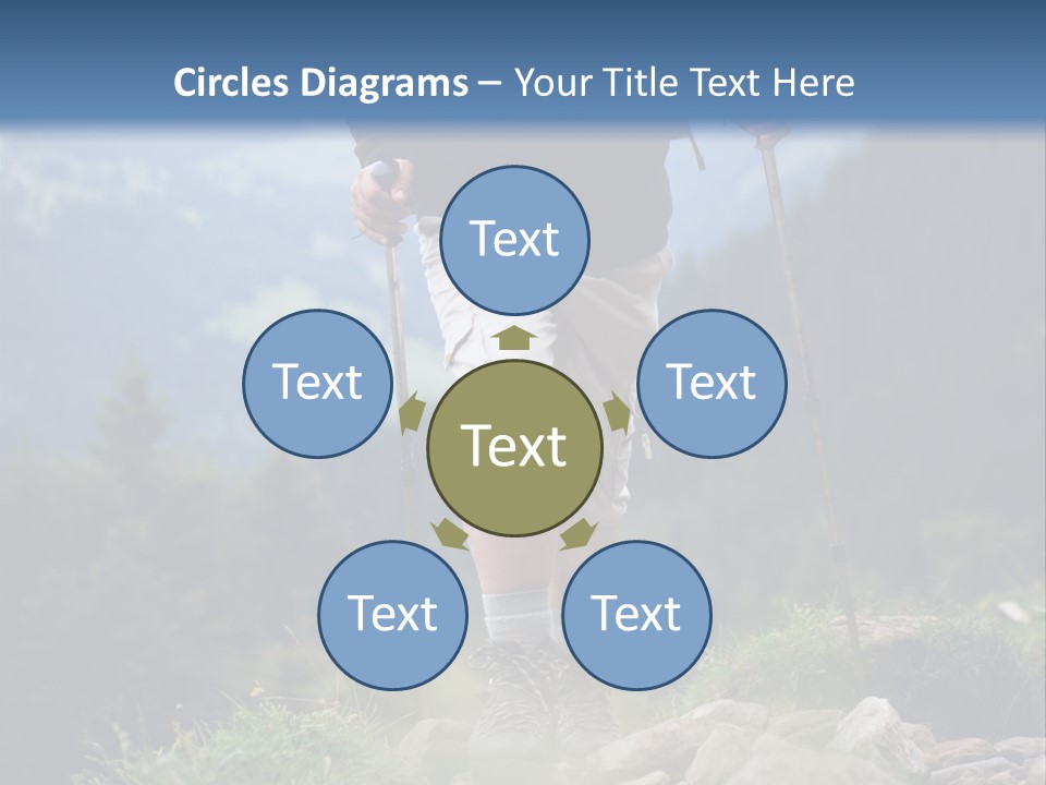 A Man Hiking Up A Hill In The Mountains PowerPoint Template