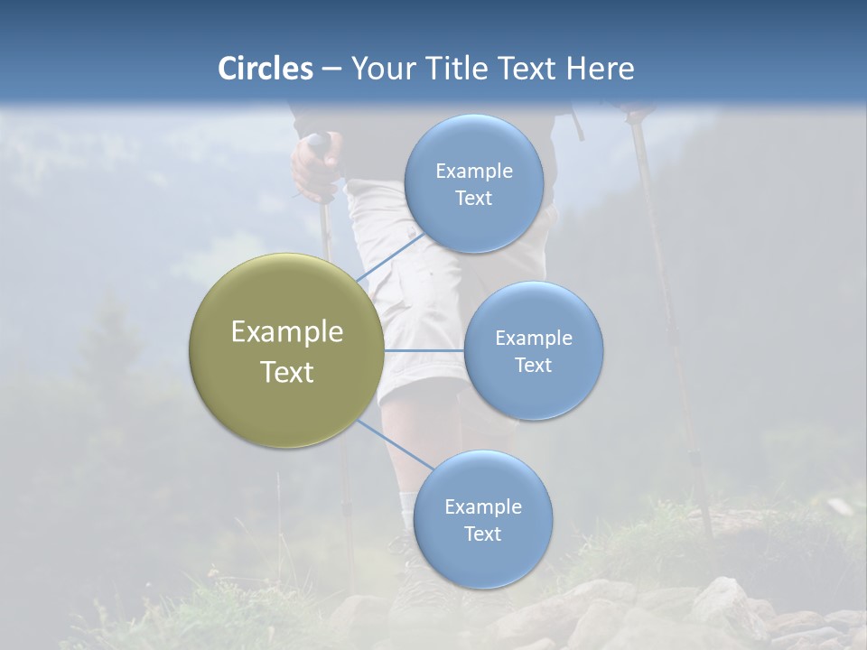 A Man Hiking Up A Hill In The Mountains PowerPoint Template