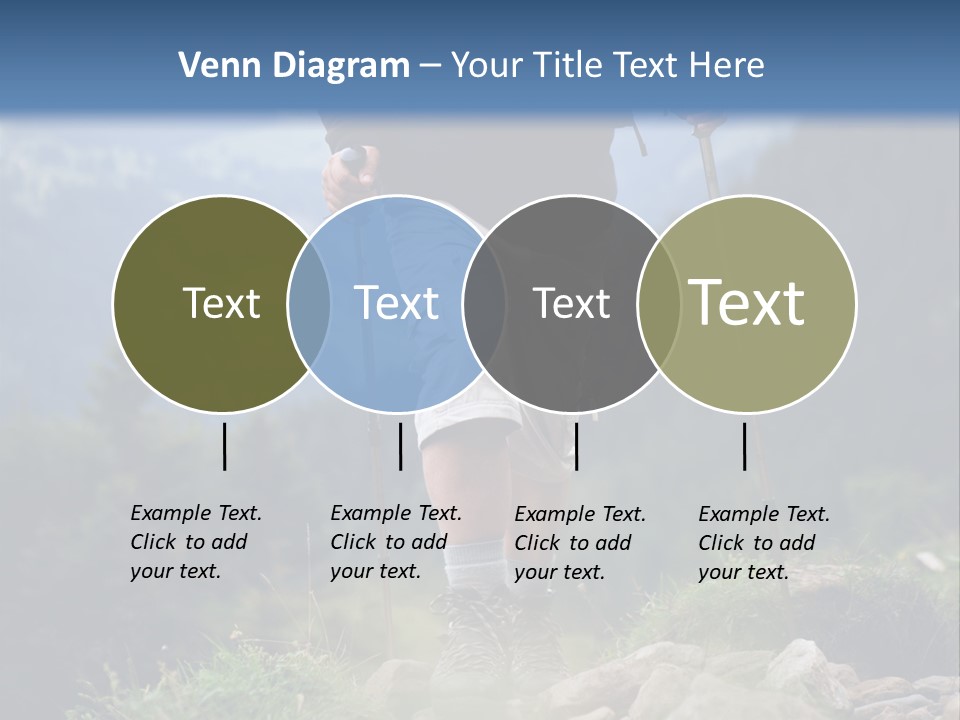 A Man Hiking Up A Hill In The Mountains PowerPoint Template
