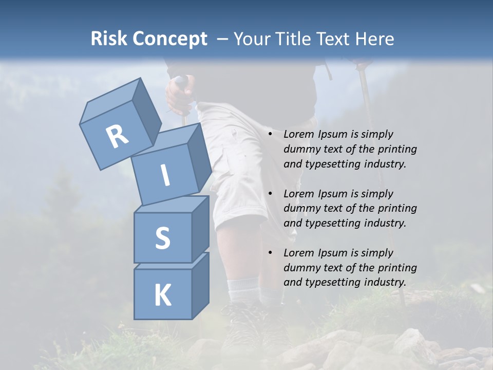 A Man Hiking Up A Hill In The Mountains PowerPoint Template