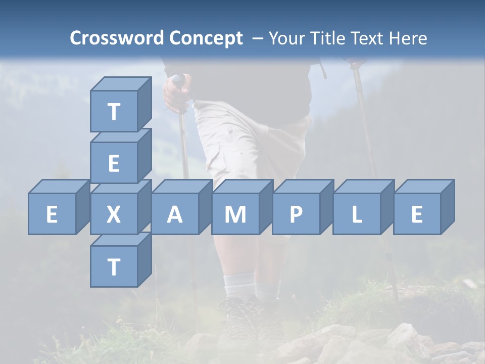 A Man Hiking Up A Hill In The Mountains PowerPoint Template