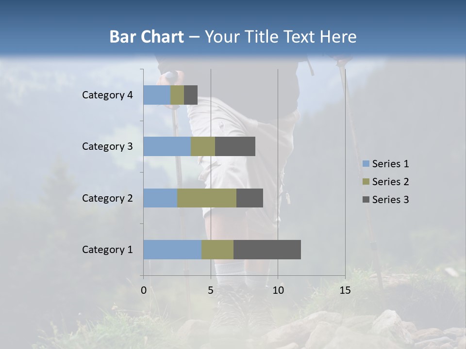 A Man Hiking Up A Hill In The Mountains PowerPoint Template