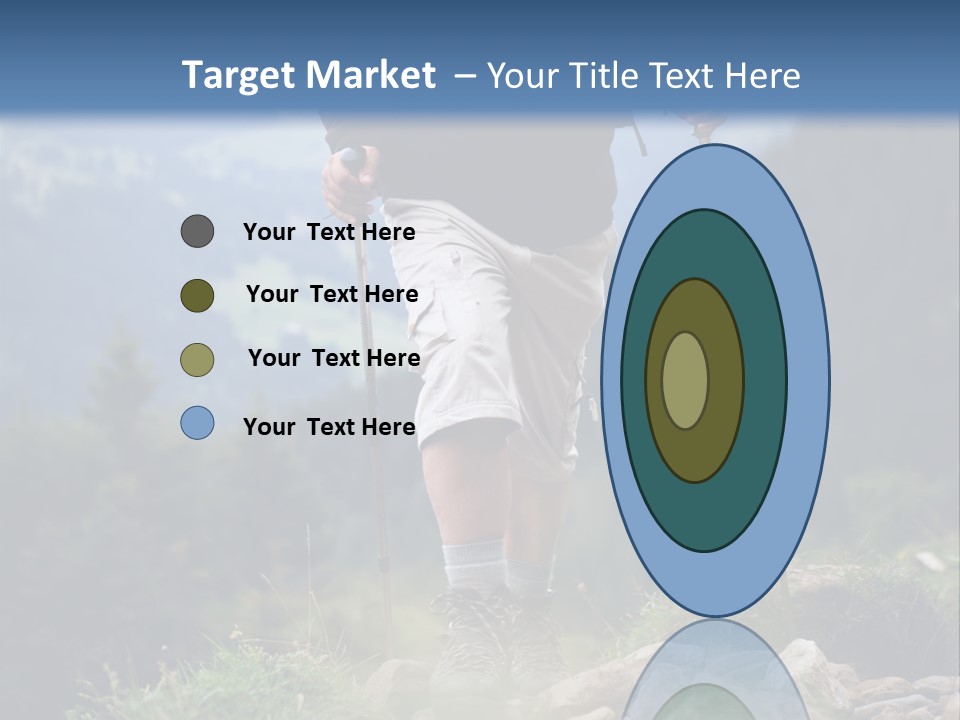 A Man Hiking Up A Hill In The Mountains PowerPoint Template