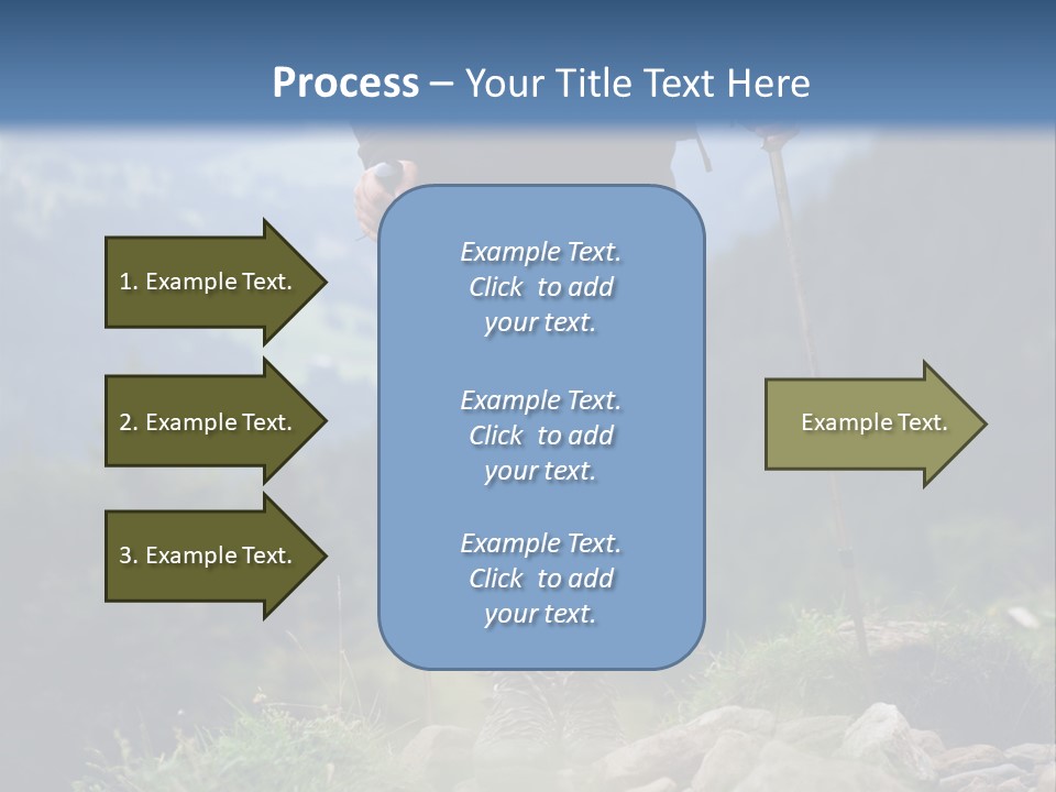 A Man Hiking Up A Hill In The Mountains PowerPoint Template