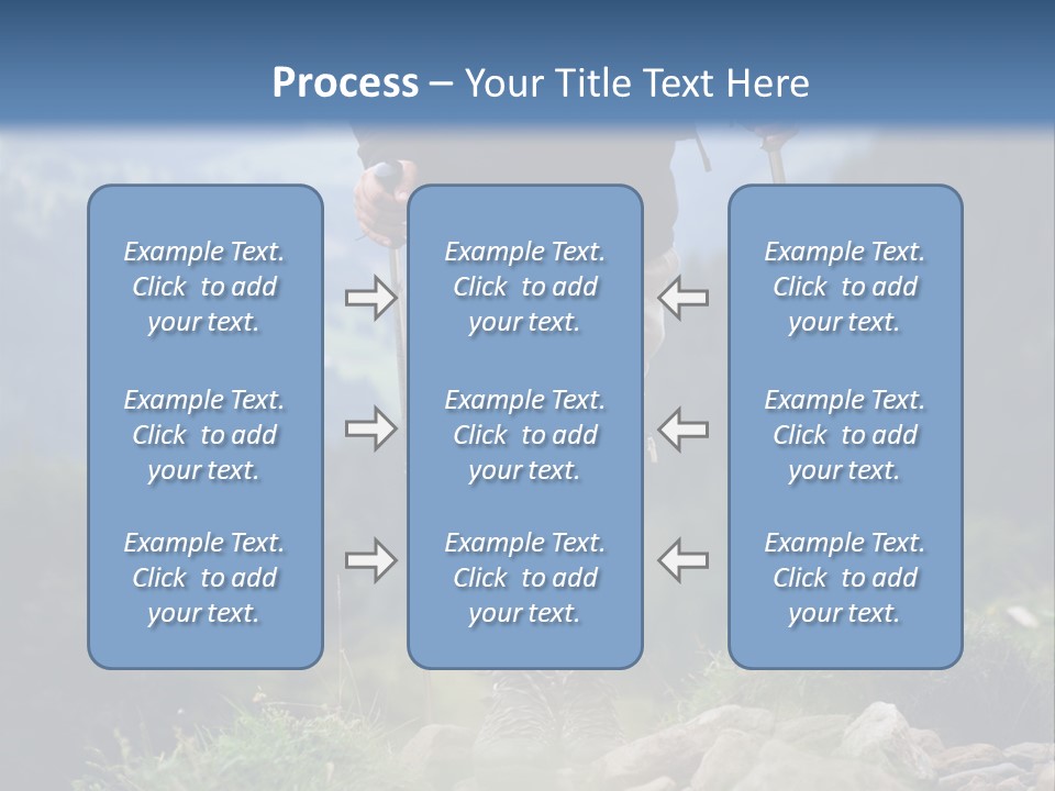 A Man Hiking Up A Hill In The Mountains PowerPoint Template