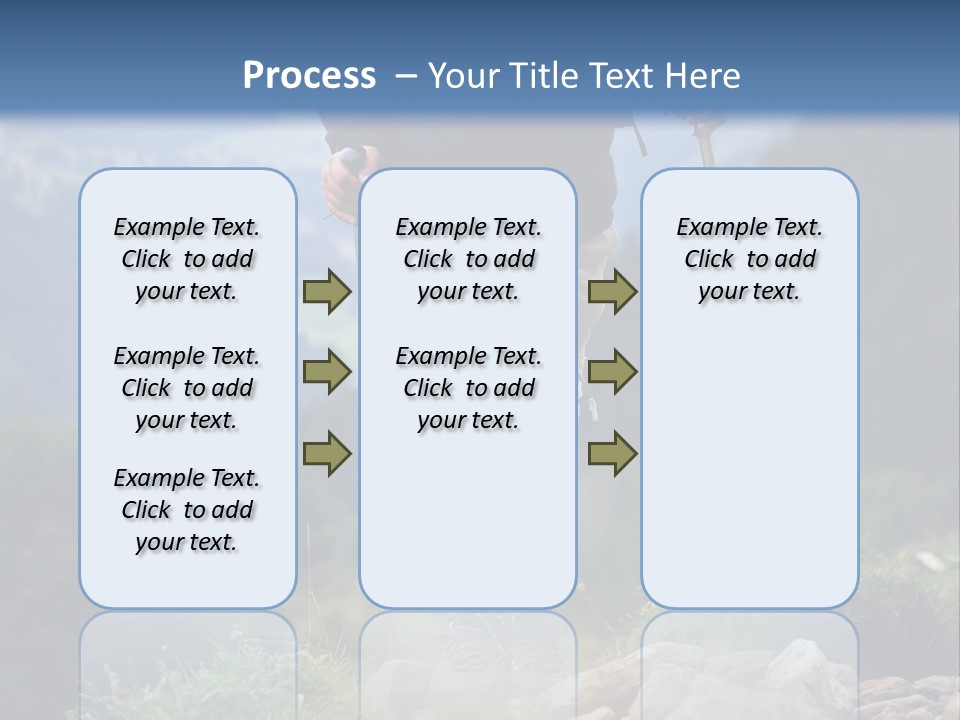 A Man Hiking Up A Hill In The Mountains PowerPoint Template