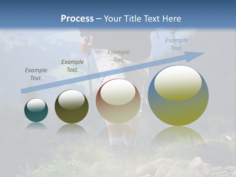 A Man Hiking Up A Hill In The Mountains PowerPoint Template