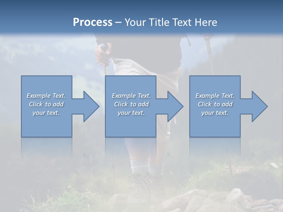 A Man Hiking Up A Hill In The Mountains PowerPoint Template
