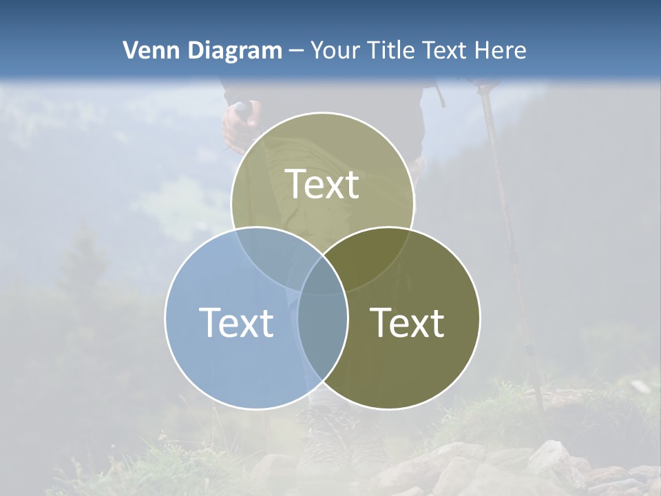 A Man Hiking Up A Hill In The Mountains PowerPoint Template