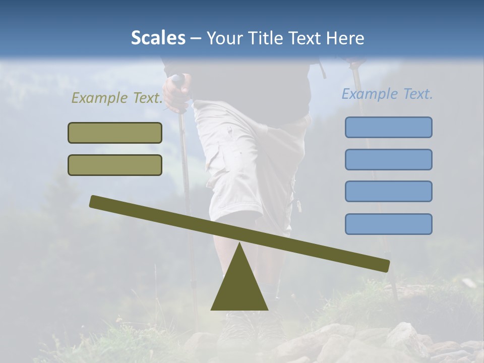 A Man Hiking Up A Hill In The Mountains PowerPoint Template