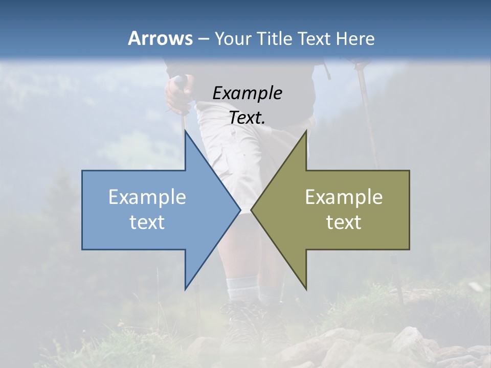 A Man Hiking Up A Hill In The Mountains PowerPoint Template